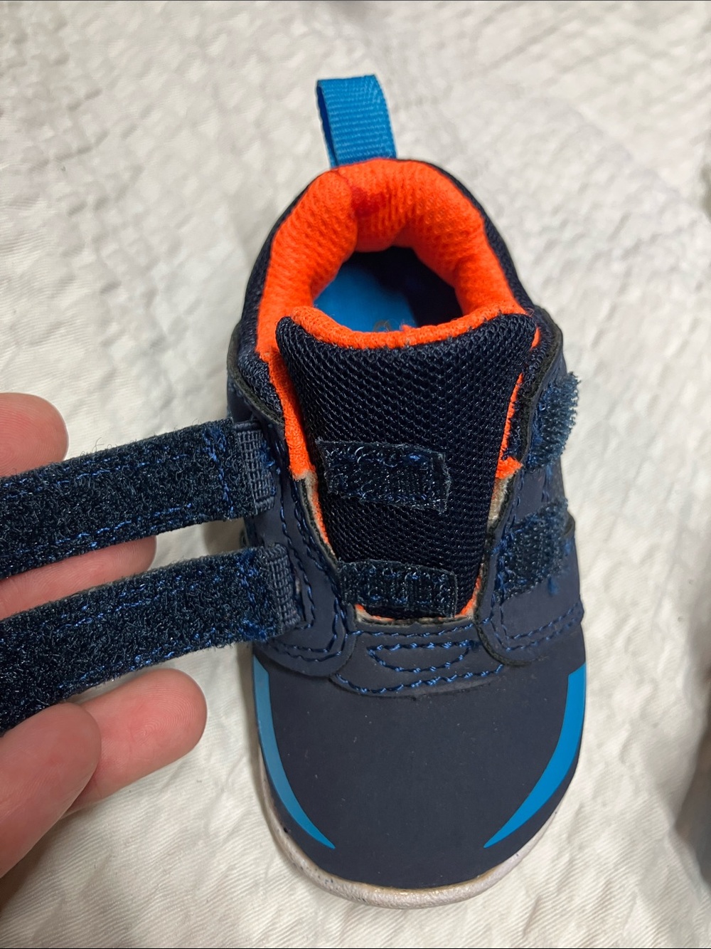 Carter's Navy Sneakers with Bright Blue Accents and Orange Lining - Picture 3 of 5